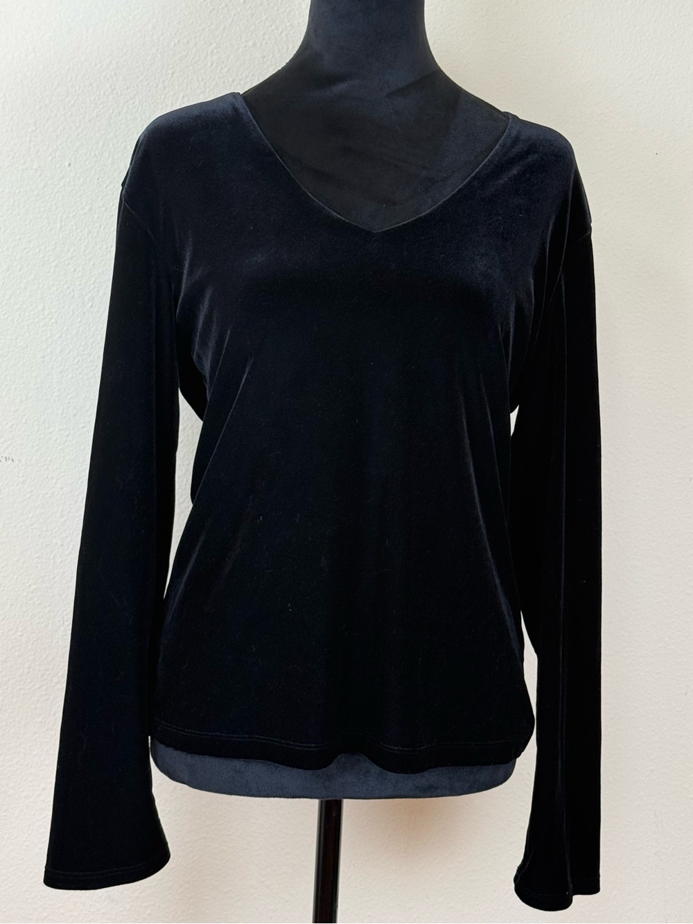 Eddie Bauer Black Velvet Women's Blouse Shirt Top